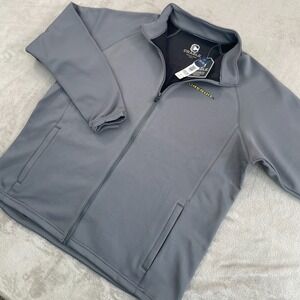 Oregon Ducks Performance Jacket Men Large Grey Crable Pockets NCAA Football NWT